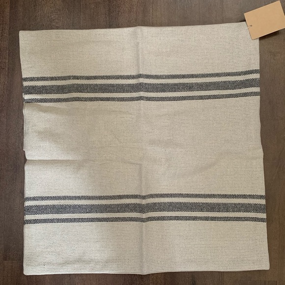 20x20 Neutral Cotton Stripe Pillow Covers - Picture 4 of 6